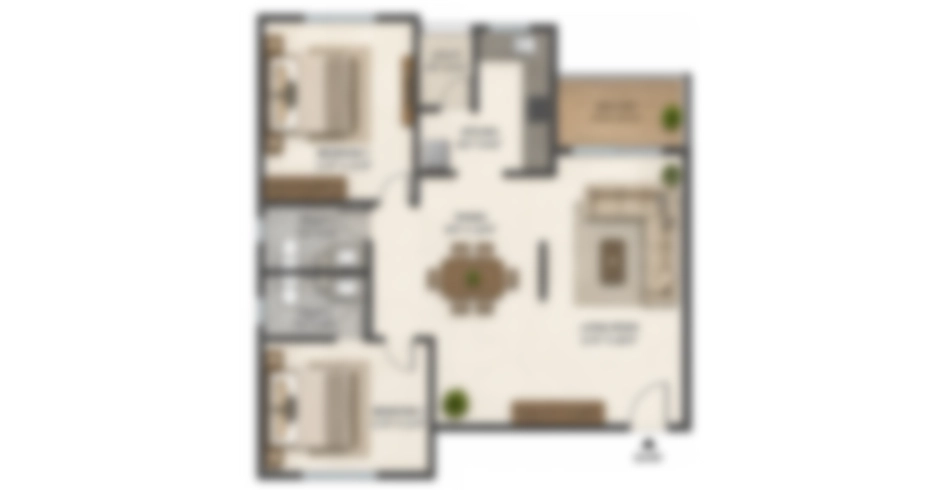 Godrej Navi Mumbai 2 BHK Floor Plan